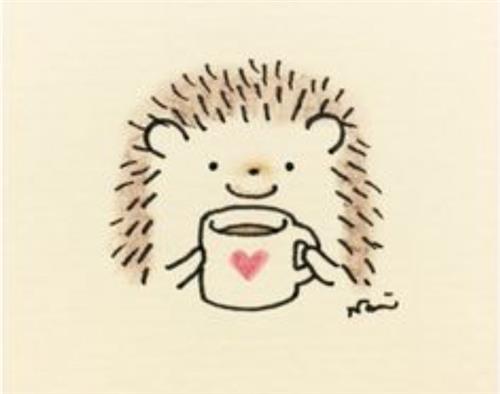 Hedgehog with coffee picture